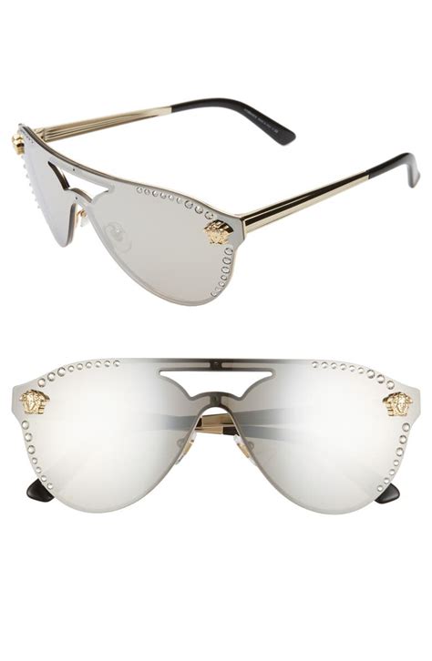 versace crystal medusa logo shield sunglasses mod 2061-b